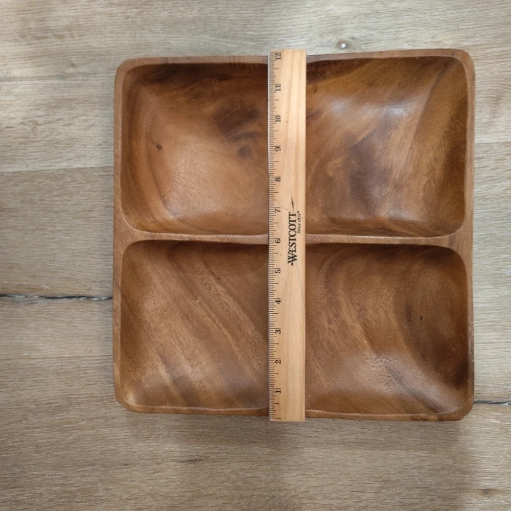 Wooden Quadruple Serving Tray